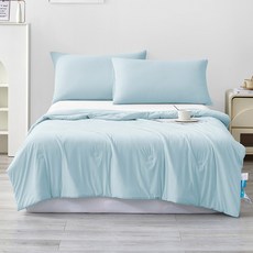 J-bedtime 床寢時光 舒眠涼感四季鋪棉涼被, 藍色