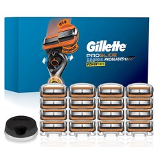 吉列 ProGlide 鋒護動力刮鬍刀片 16入 + 刮鬍刀架, 1組