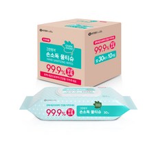 GREEN FINGER 綠手指 手部清潔濕巾 99.9%殺菌消毒, 30張, 10包