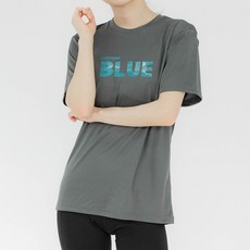 험블스튜디오 여성용 냉감 이스턴블루 레터링 여름 이너 반팔티 IMUD63300