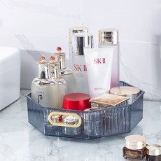 生活愛讚 化妝品360度旋轉收納架, 水晶藍