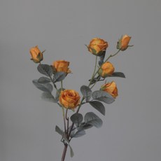 쏘앤영 조화 빈티지 장미 부쉬 장식품, 오렌지, 1개 오렌지, 1개