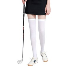GOLOV.EJOy Robroco 女款 Coolmax 防紫外線高爾夫長露趾及膝襪, 白色