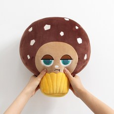 NARA HOME DECO 天才麵包理髮師大臉靠墊, 巧克力