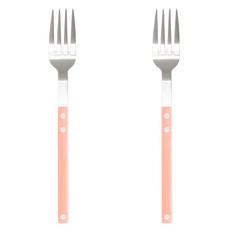 Bogen Sentier 餐具 晚餐叉 銀色, 蜜桃色, 2個