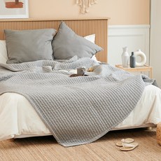 THE BEDDING SHOP 顏料染色棉被兼雙面墊 60支紗棉, 灰色