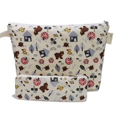 SEMOMS 餐盤包+餐具防水收納袋, 鴨子小熊款