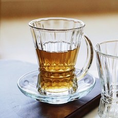 American Road Morning Cut 下午茶義式濃縮咖啡玻璃杯 150ml + 杯墊組 HR1976, 1套, 透明