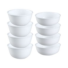 Corelle 康寧 素色餐碗組, 白色, 飯碗 4入+大碗 4入