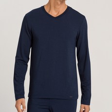 한로 남성용 통기성 캐주얼스 긴팔 브이넥 셔츠 75036