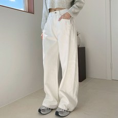 Planday 女款 短版/中長版/長版 兩穿式按扣工裝寬版棉褲