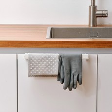 Steel Craft 免鑽孔抹布架, 白色, 1個