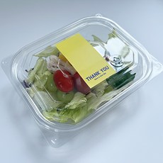 Tinapicnic 透明1格一次性容器 20入 + 黃色感謝貼紙 20入 組, 1套, 一次性容器 + 貼紙