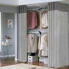 gahwahomesys 四層更衣室高級窗簾掛衣架 LB3400SD_G, 灰色, 象牙白