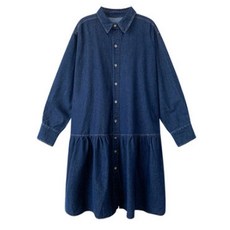 리온 여성용 캉캉 프릴 미드 데님 임산부 원피스 JJ932