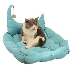몬스펫 고양이 통기 푹신 쿠션 침대, 블루, 1개