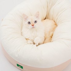 Pestep 貓咪舒適超細纖維躲貓貓屋南瓜坐墊, 1個, 米色