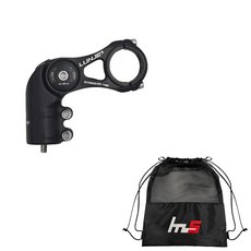 LUNJE 風格自行車把立 31.8 x 75 毫米 + 獨家袋套組 CYYP-95-1PU, 黑色（莖）, 1套