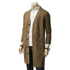 BLUEForce 男士用 Elsholsyeon 半寬鬆素色休閒長版開襟衫