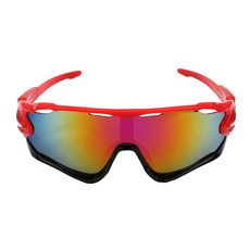 NAYASTYLE 防風運動自行車護目鏡, 紅黑鏡框 + 紅色鏡片(9270-27-12)