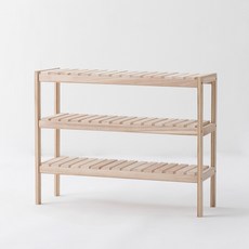 Baspur原木長椅型鞋櫃花盆收納架 3層 800, 自然