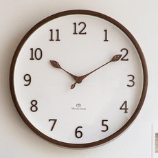 VillaDeHouse 葉片木質靜音掛鐘, 胡桃木色