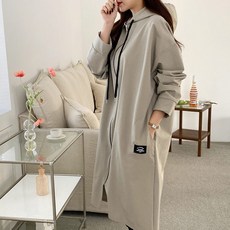 에베쏘 빅사이즈 봄 임산부 버블 후드 집업