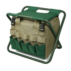MA GARDENERS 卡其色可折疊便攜式凳子工具包, 綠色, 1個