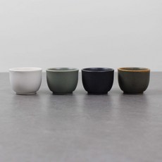 달소금 도자기 소주잔 4종 세트, 무채색 무광, 1세트