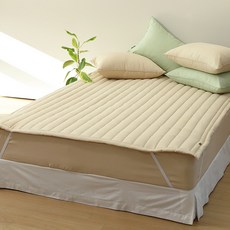 타카타카 먼지없는 푸딩 에어워싱 고정밴딩 누빔 침대패드, 커스터드