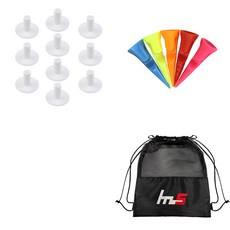 NAYASTYLE TPE 高爾夫短Tee GFYP-168-3 10入 + 塑膠高爾夫短Tee 175-1PU 5入 + 收納袋套組, 隨機出貨