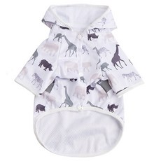 Wavy Days Ruto圖案狗狗雨衣, 1個, 灰色