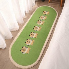 可水洗動物印花橢圓長地毯