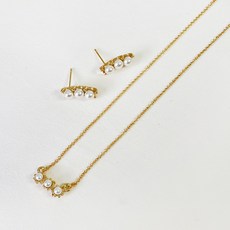 엘라주르 포피 진주 목걸이 + 귀걸이 세트