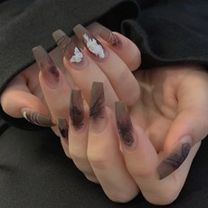 Maket Gamseong 長款實色美甲片, 4個, 類型4