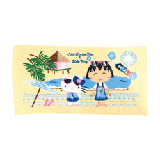 Sanrio 三麗鷗 海灘風情浴巾 475g 棉紗, 凱蒂貓 x 小丸子, 1條