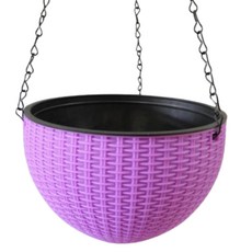 J款籃子壁掛式花盆, 紫色