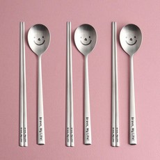 Bravo My Life 3人份湯筷組 (맏이款), 3套, 勺子+筷子, 銀色