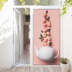 GGOOMIM 粉紅玫瑰玄關門貼 td897, 圖1, 100 x 210 cm