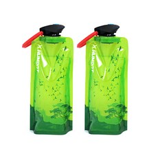 휴몬트 접이식 물병 2p, 그린, 700ml