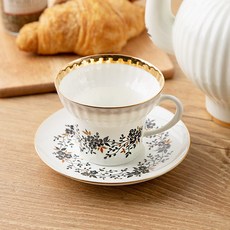 임페리얼포슬린 노벰버 트위그 티컵앤소서 145ml, 혼합색상, 1세트