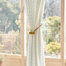 VIEW HOUSE Chainy蕾絲網紗窗簾, 白色