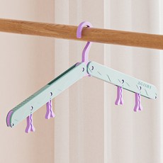 더플로우커머스 공간절약 여행용 휴대용 접이식 폴딩 멀티 옷걸이, 1개, 퍼플