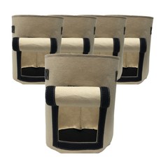 不織布成長袋花盆 大型 5入, 米色