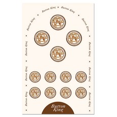 ButtonKing 女款西裝注塑鈕扣 15mm 8入 + 21mm 4入 套組 W메라코트, 1套, 白色G