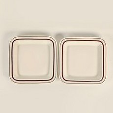 Syracuse CHINA 楓葉正方盤, 線條棕, 2個