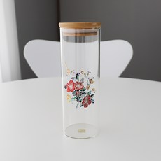 두리가온 자개 내열유리 양념통 4호 동백꽃, 520ml, 1개