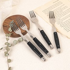 까르투하 앙클라 라귀올 양식 테이블 디너 포크, 블랙, 4개