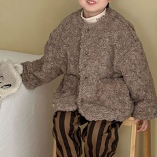 HARAROI 兒童圓領羊羔毛絨外套