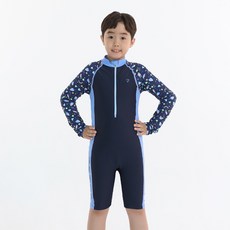 zetessport 男童連身拉鍊長袖五分防磨泳衣 NY 1072
